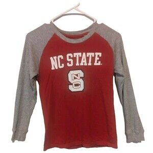NC State Red & Grey Long Sleeve Shirt Boys Size 10/12 MINT Condition Fast Ship🚚